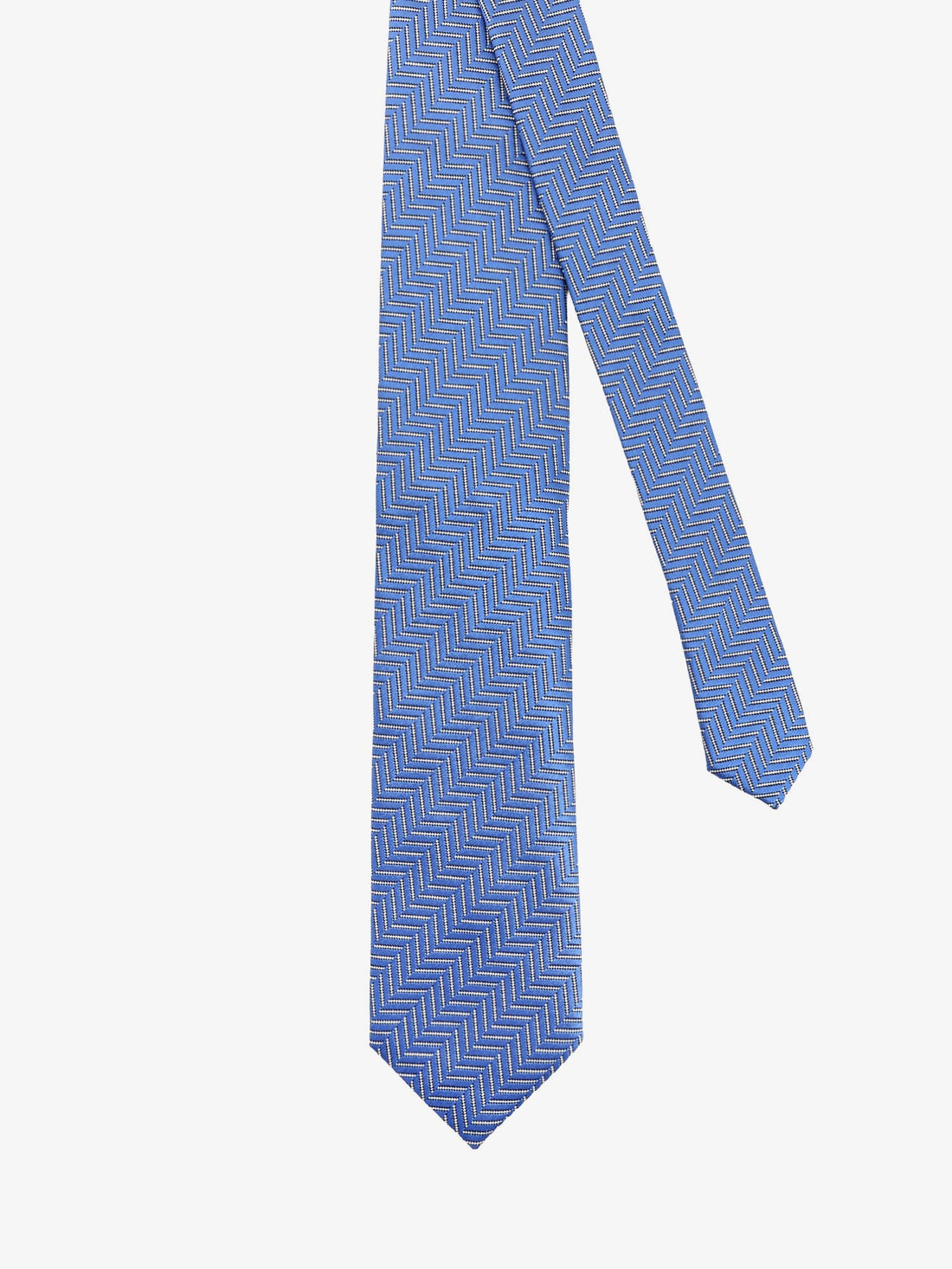 TOM FORD - Silk tie with geometric pattern BRIGHTBLUE UNI