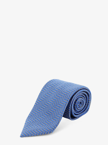 TOM FORD - Silk tie with geometric pattern BRIGHTBLUE UNI