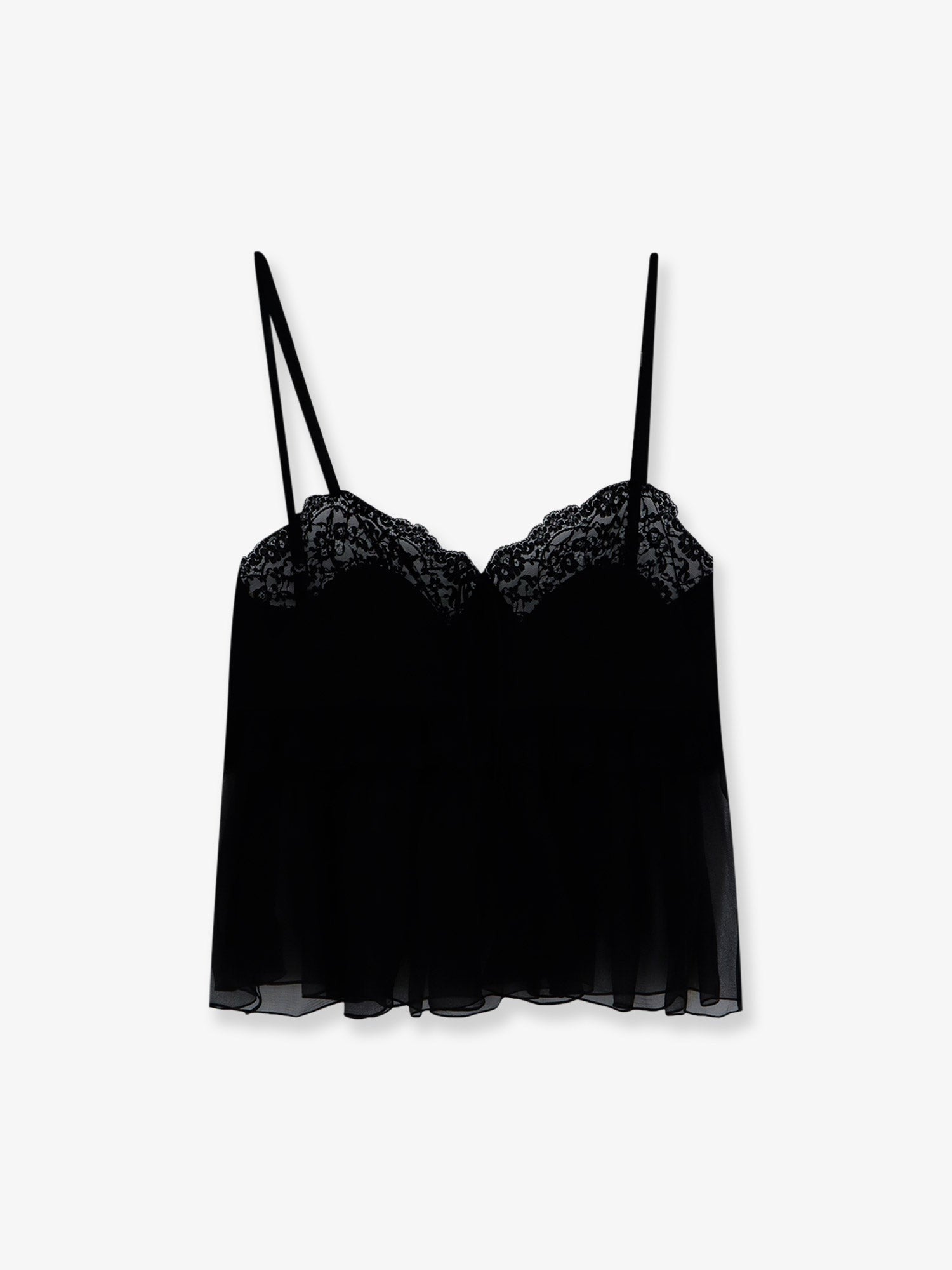 CHLOE' - Silk top with lace profiles