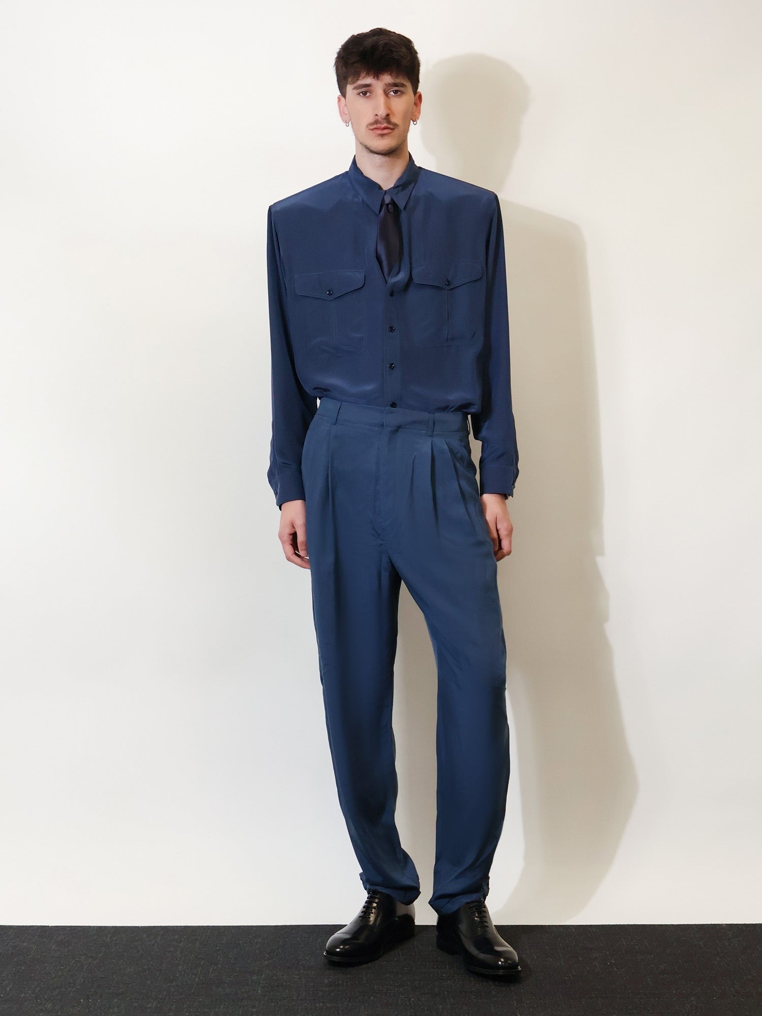 Saint Laurent Saint Laurent - Silk trousers with belt