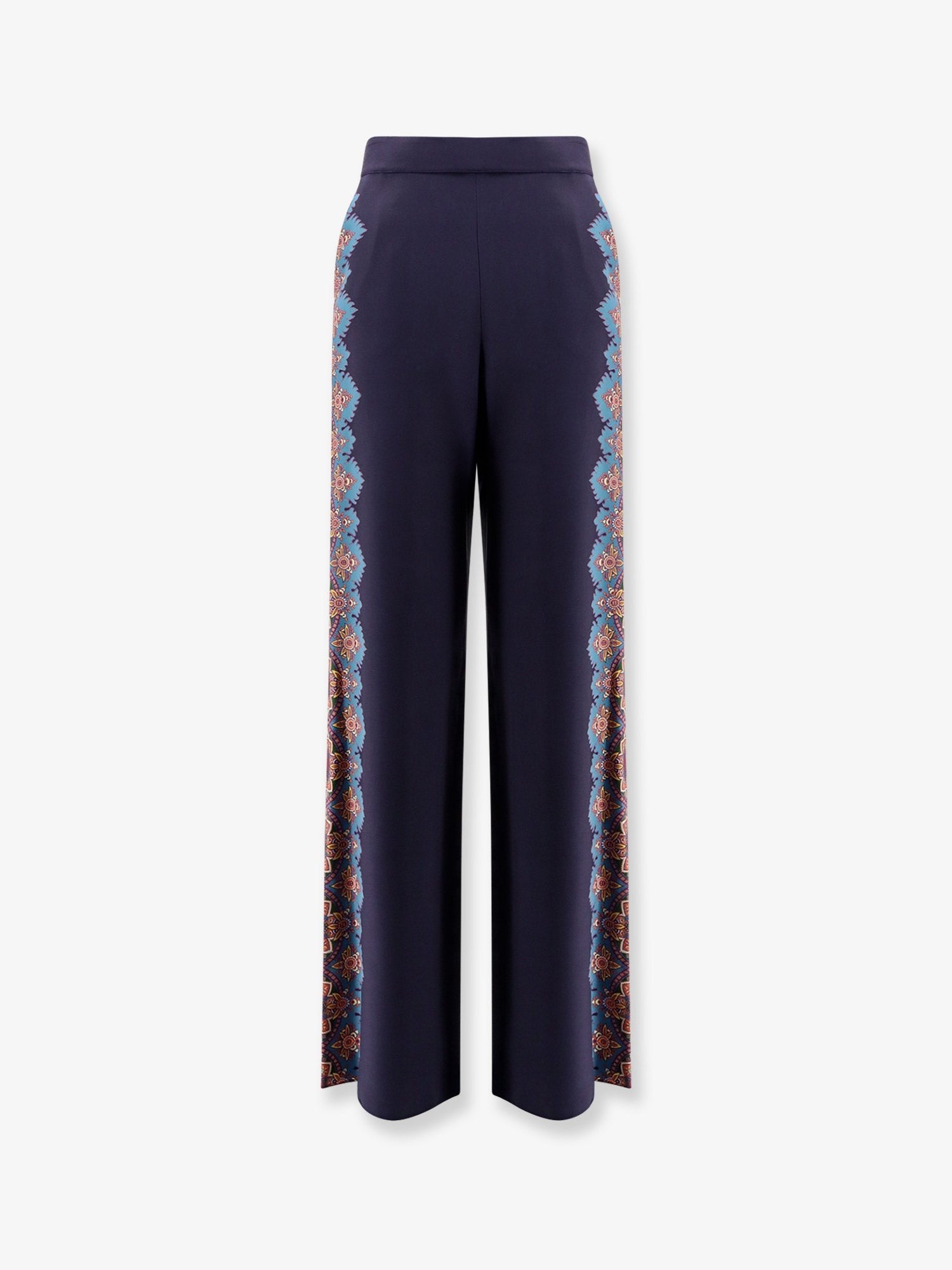Silk trousers with floral print