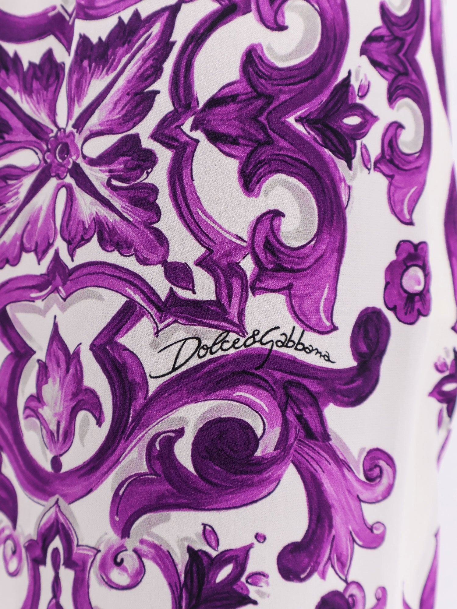 Silk trousers with Maiolica print