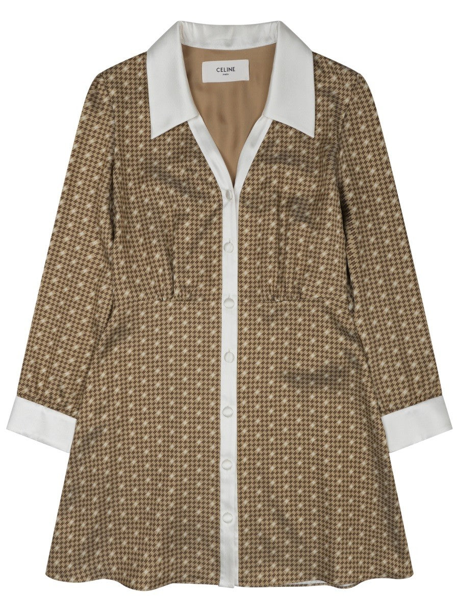 Celine - silk twill mini shirt dress