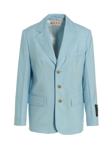 Marni - Single-breasted blazer jacket Light Blue 38 IT