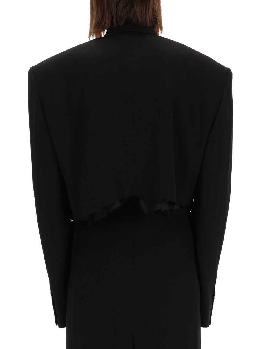 SINGLE BREASTED CUT OFF JACKET