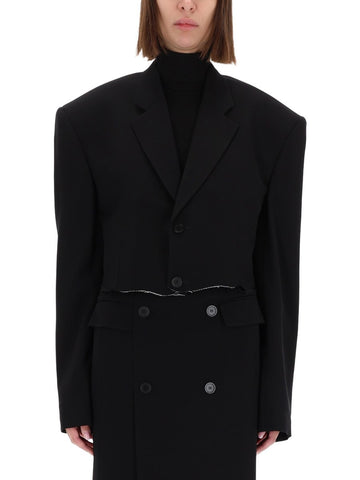 SINGLE BREASTED CUT OFF JACKET