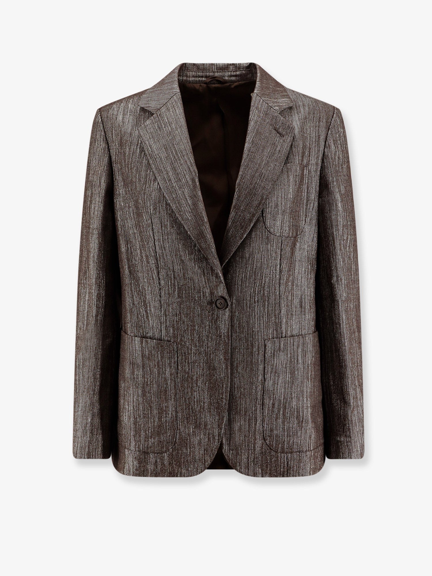 Single-breasted lurex fabric blazer
