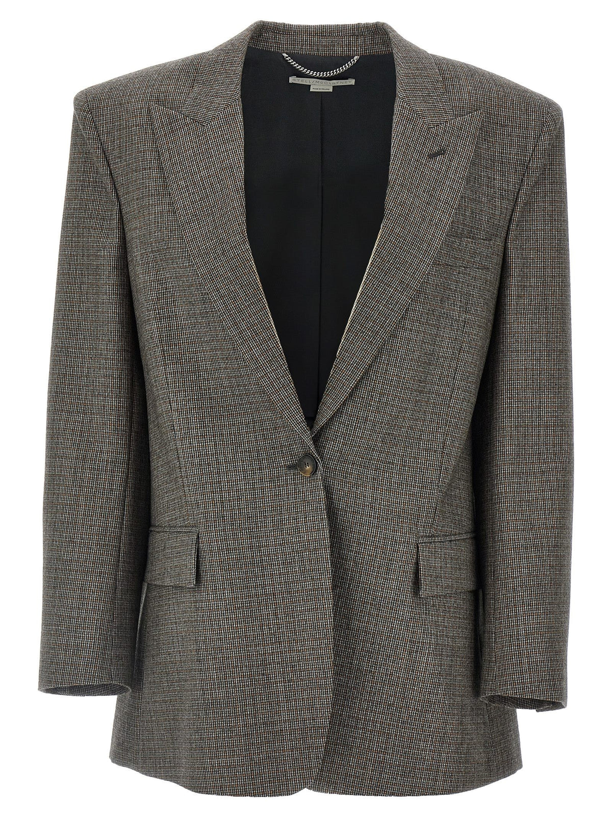 stella mccartney - Single-breasted micro houndstooth blazer