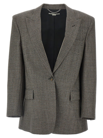 stella mccartney - Single-breasted micro houndstooth blazer