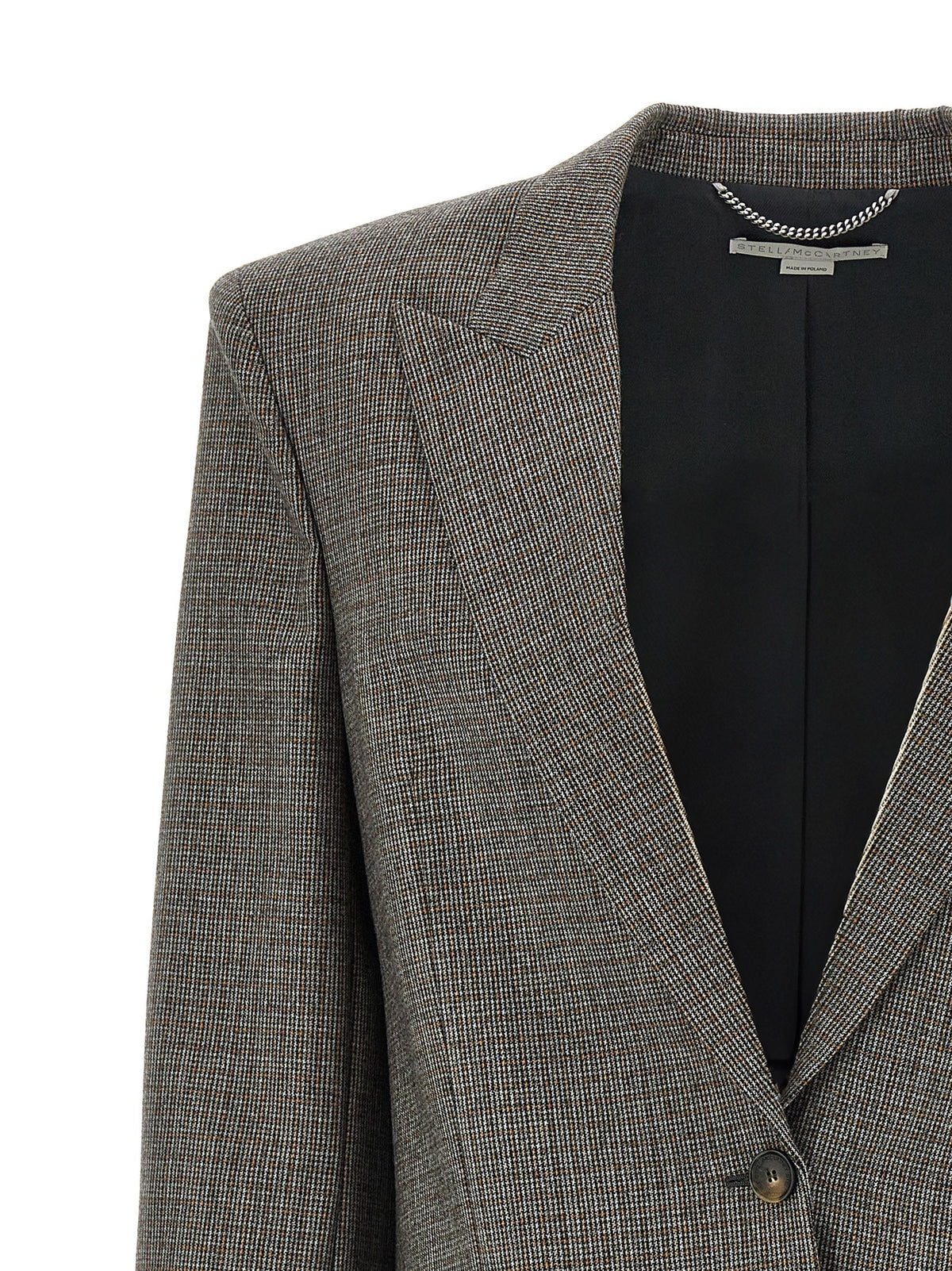 stella mccartney - Single-breasted micro houndstooth blazer