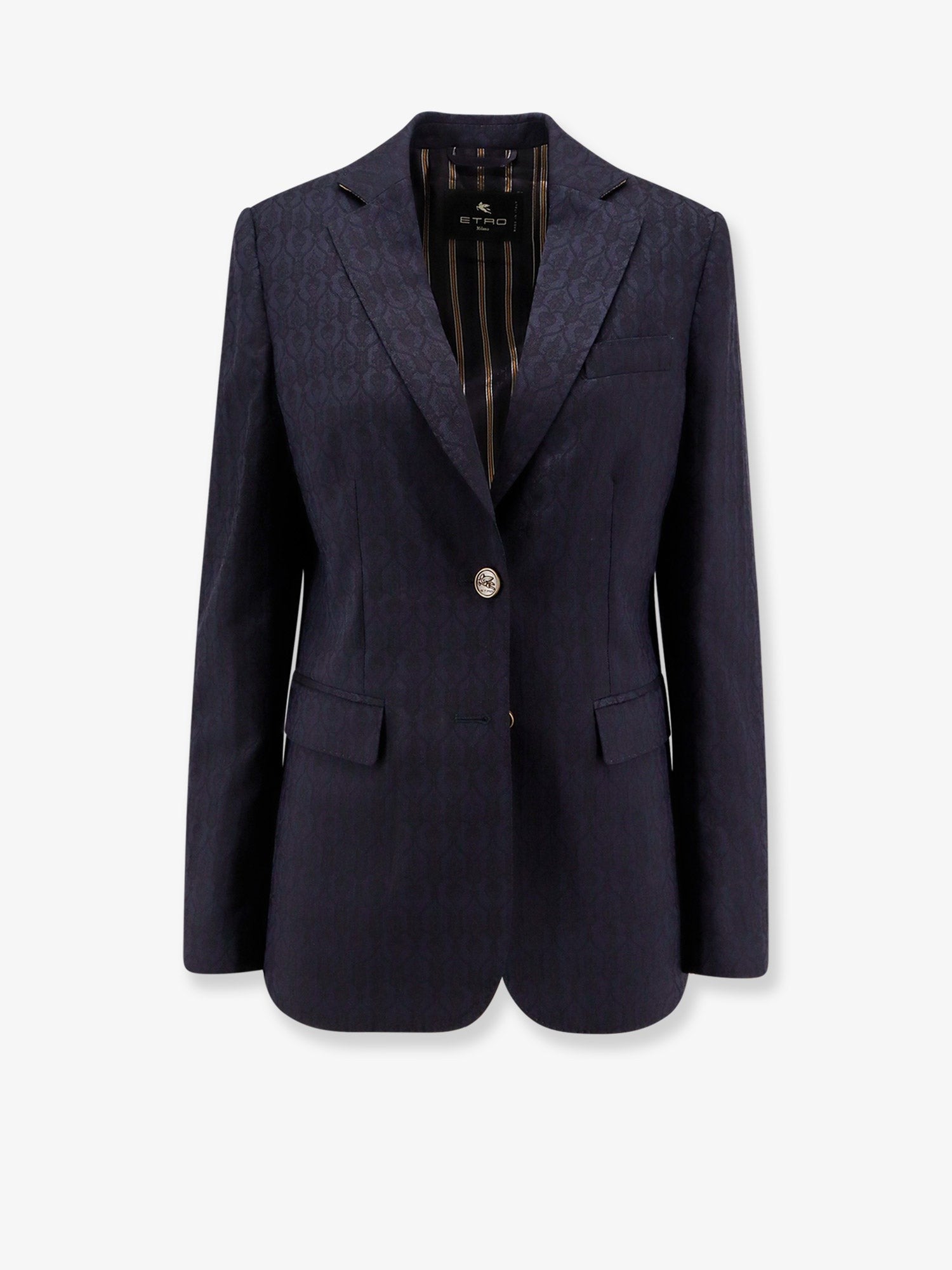 Single-breasted wool blazer with iconic pattern