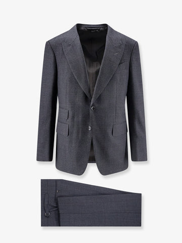 TOM FORD - Single-breasted wool suit Anthracite