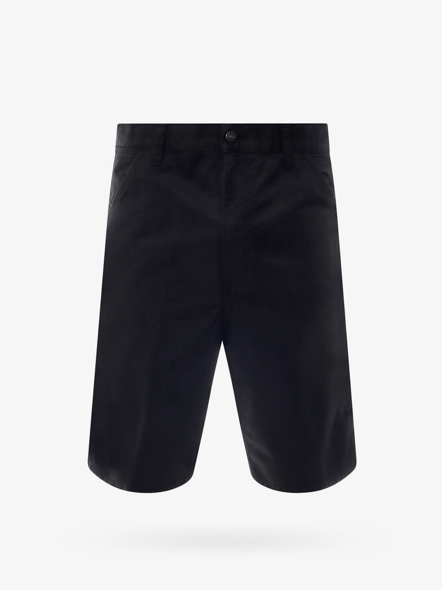 Single knee cotton bermuda shorts with logo patch