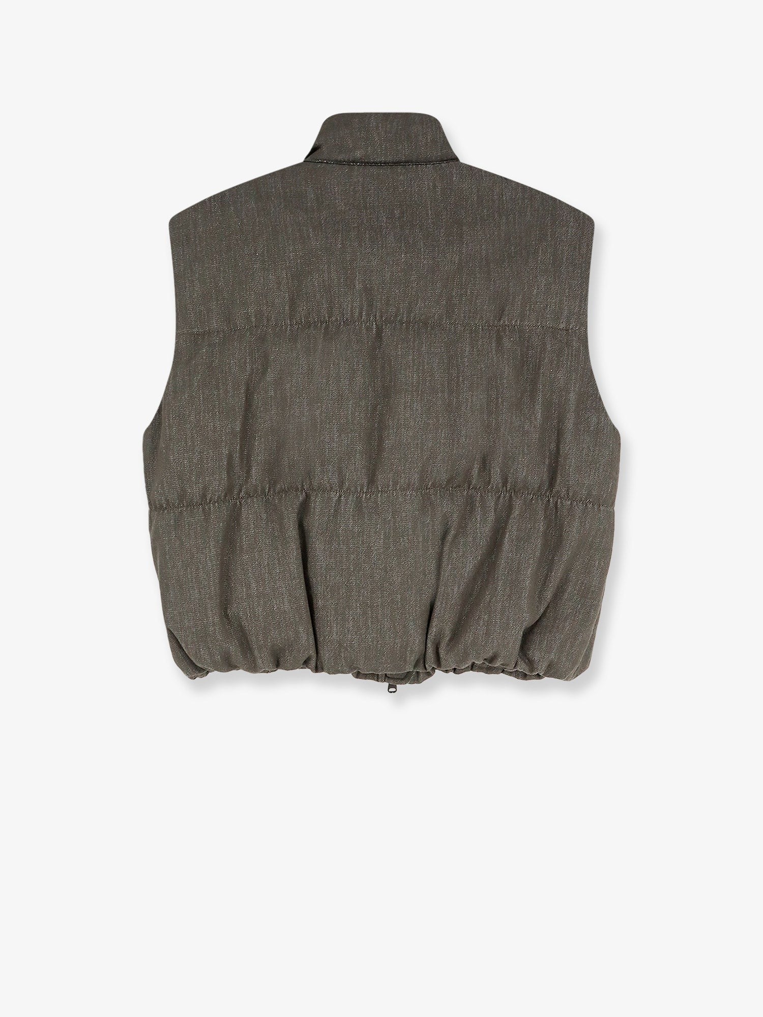 Brunello Cucinelli Brunello Cucinelli - Sleeveless effect twill-denim down jacket