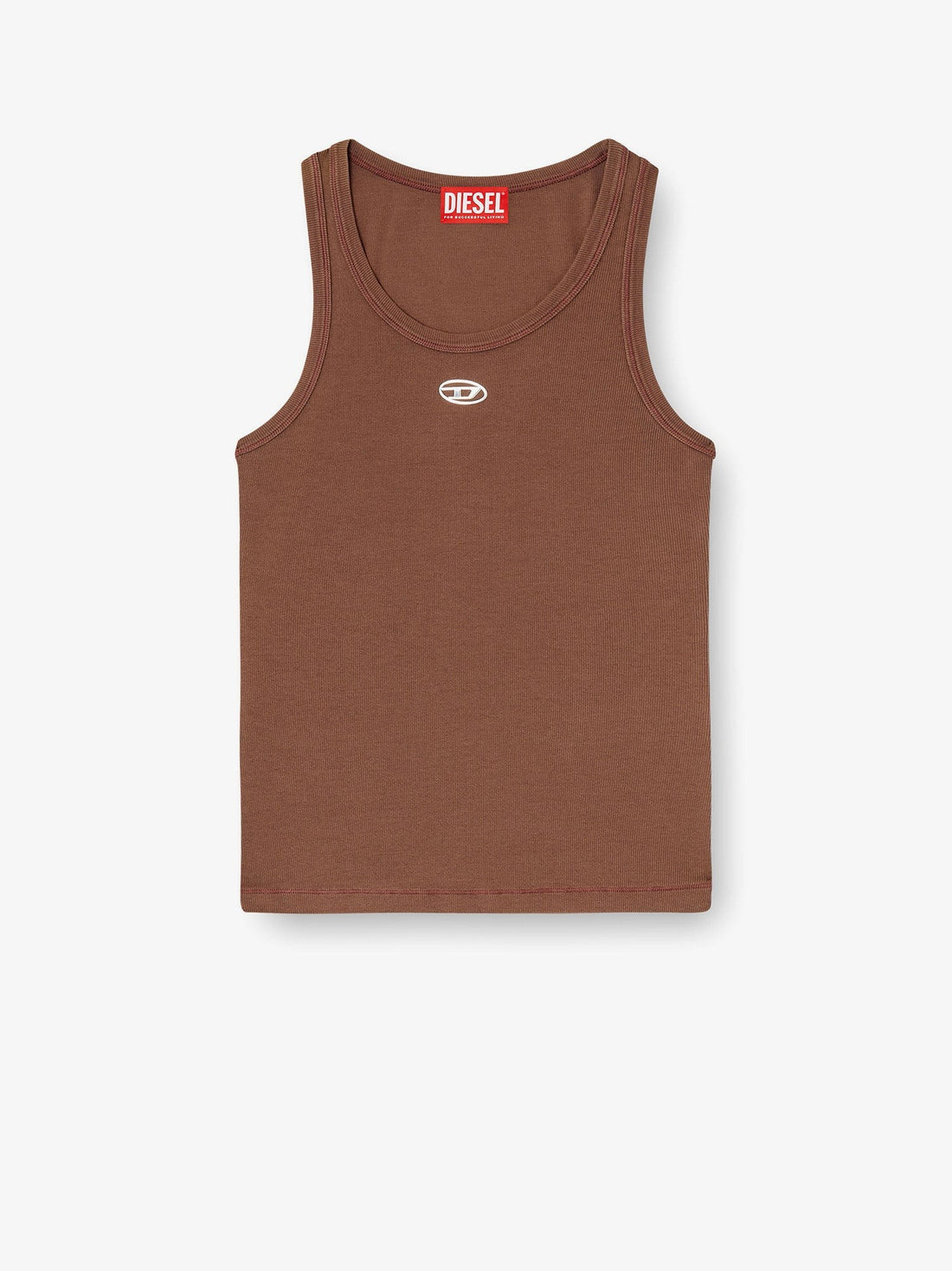Slim-fit ribbed tank top with metal Oval D logo slim-fit-ribbed-tank-top-with-metal-oval-d-logo