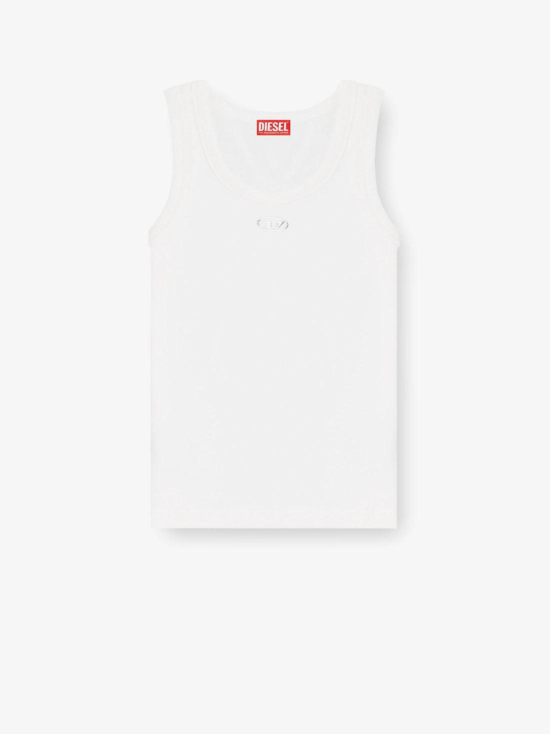 Diesel - Slim fit ribbed tank top with metal Oval D slim-fit-ribbed-tank-top-with-metal-oval-d