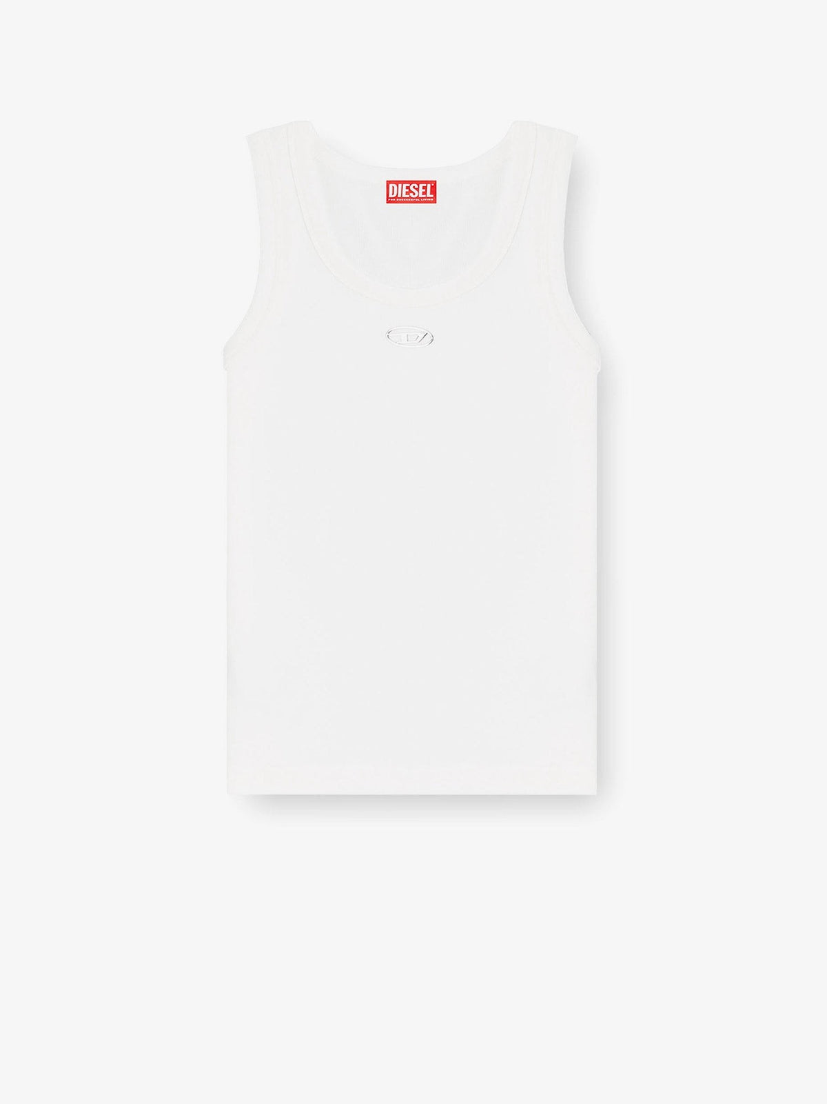 Diesel - Slim fit ribbed tank top with metal Oval D slim-fit-ribbed-tank-top-with-metal-oval-d