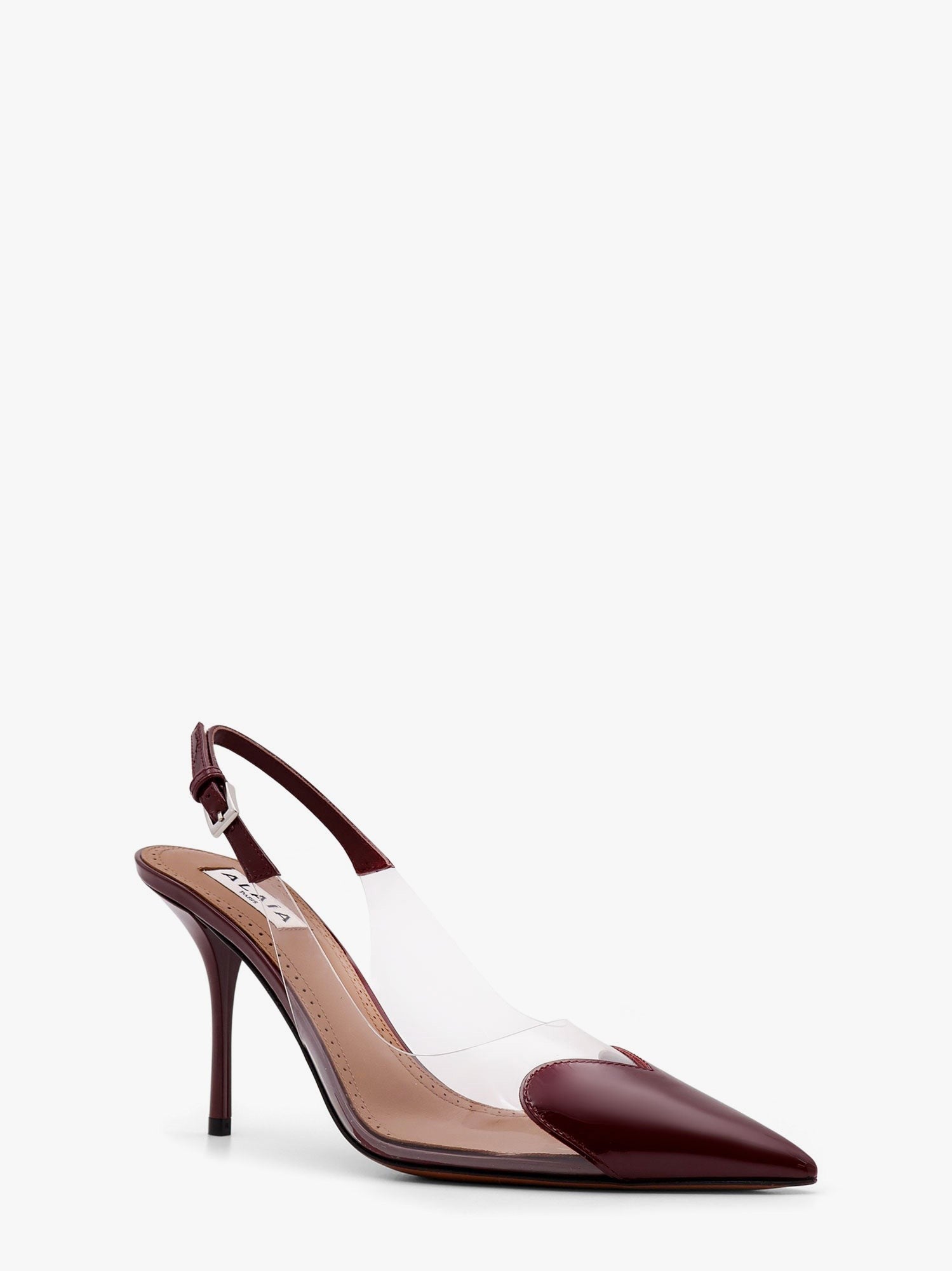 ALAIA - Slingbacks 90 leather and PVC pumps
