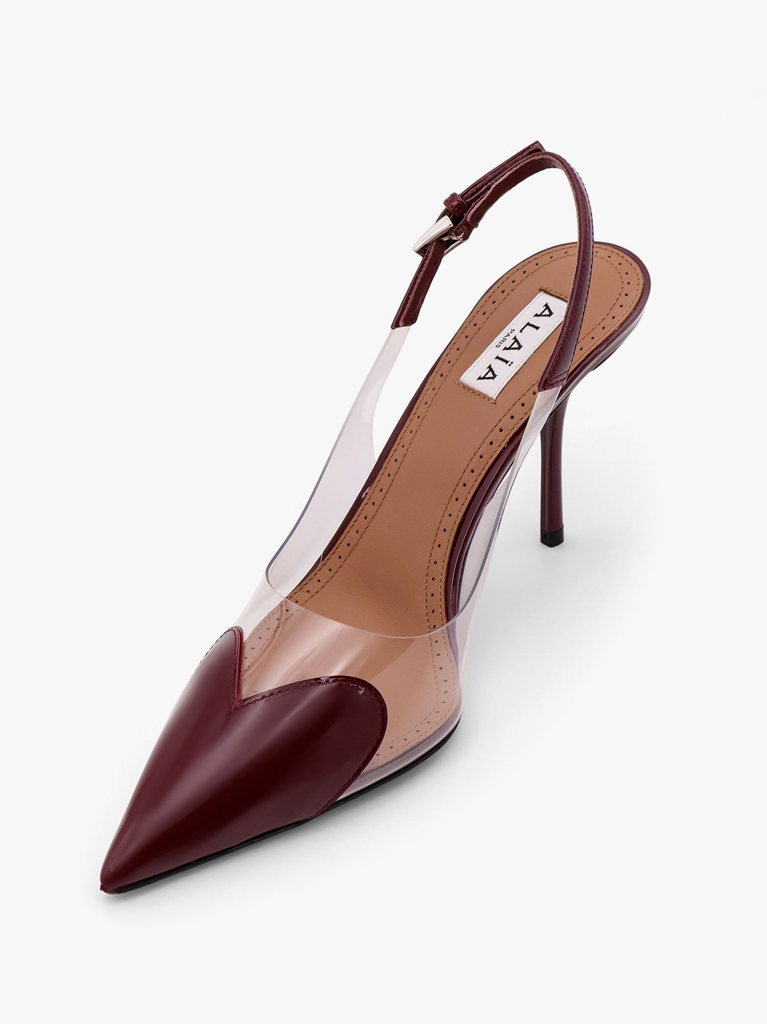 ALAIA - Slingbacks 90 leather and PVC pumps