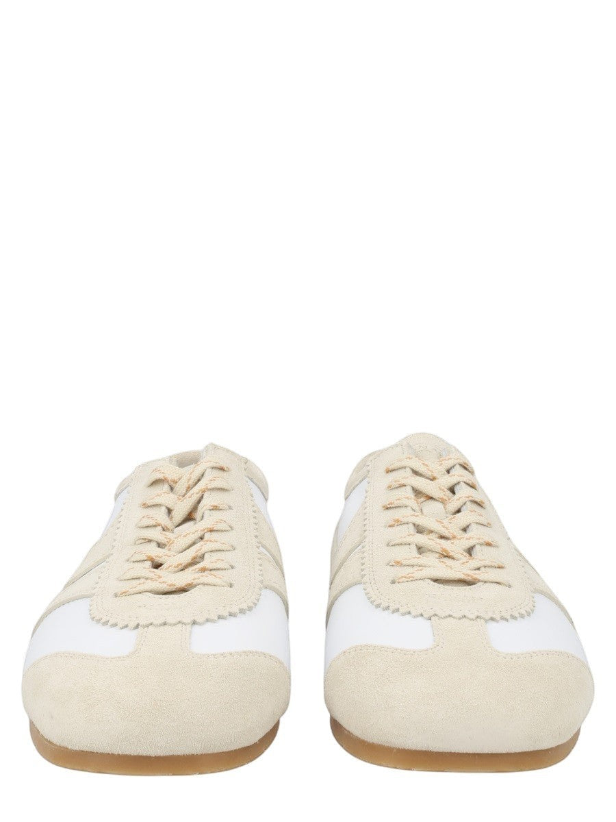 Dries Van Noten Dries Van Noten - Leather Sneaker with Suede details - Beige White