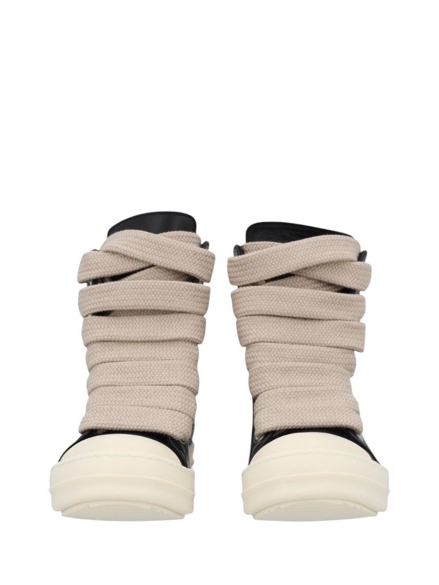 RICK OWENS - Jumbolace Leather Sneakers sneaker-in-pelle_1f48f0e8-1898-451e-a180-24bc9a5f1491