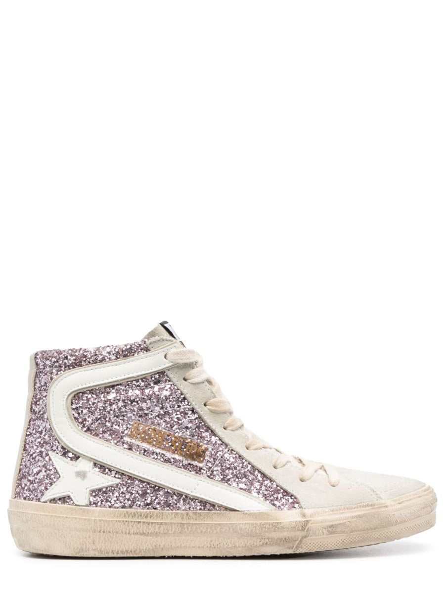 Golden Goose - SNEAKER WITH GLITTER AND ZIPPER sneaker-with-glitter-and-zipper