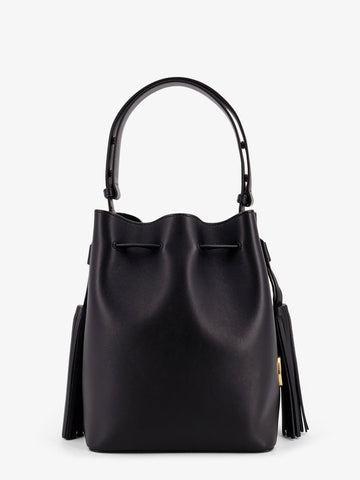 So Seau leather bucket bag with meatl Vlogo