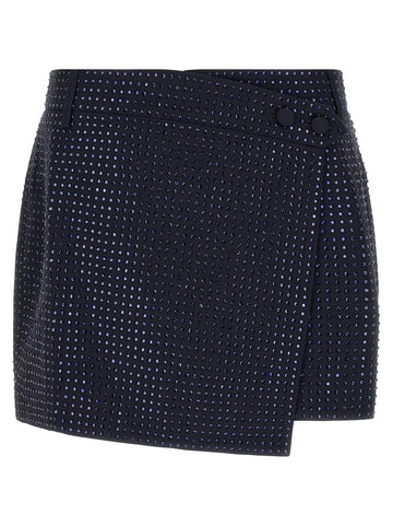 Pinko - 'Soave' skirt with rhinestones Blue 40 IT