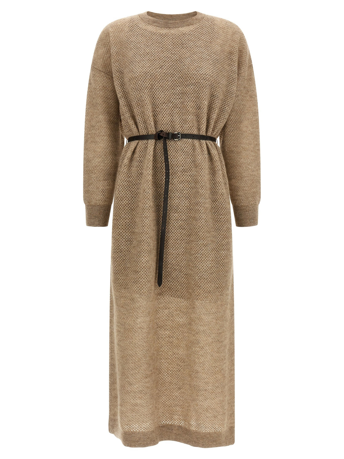 Brunello Cucinelli - Sparkling Wool Blend Dress beige