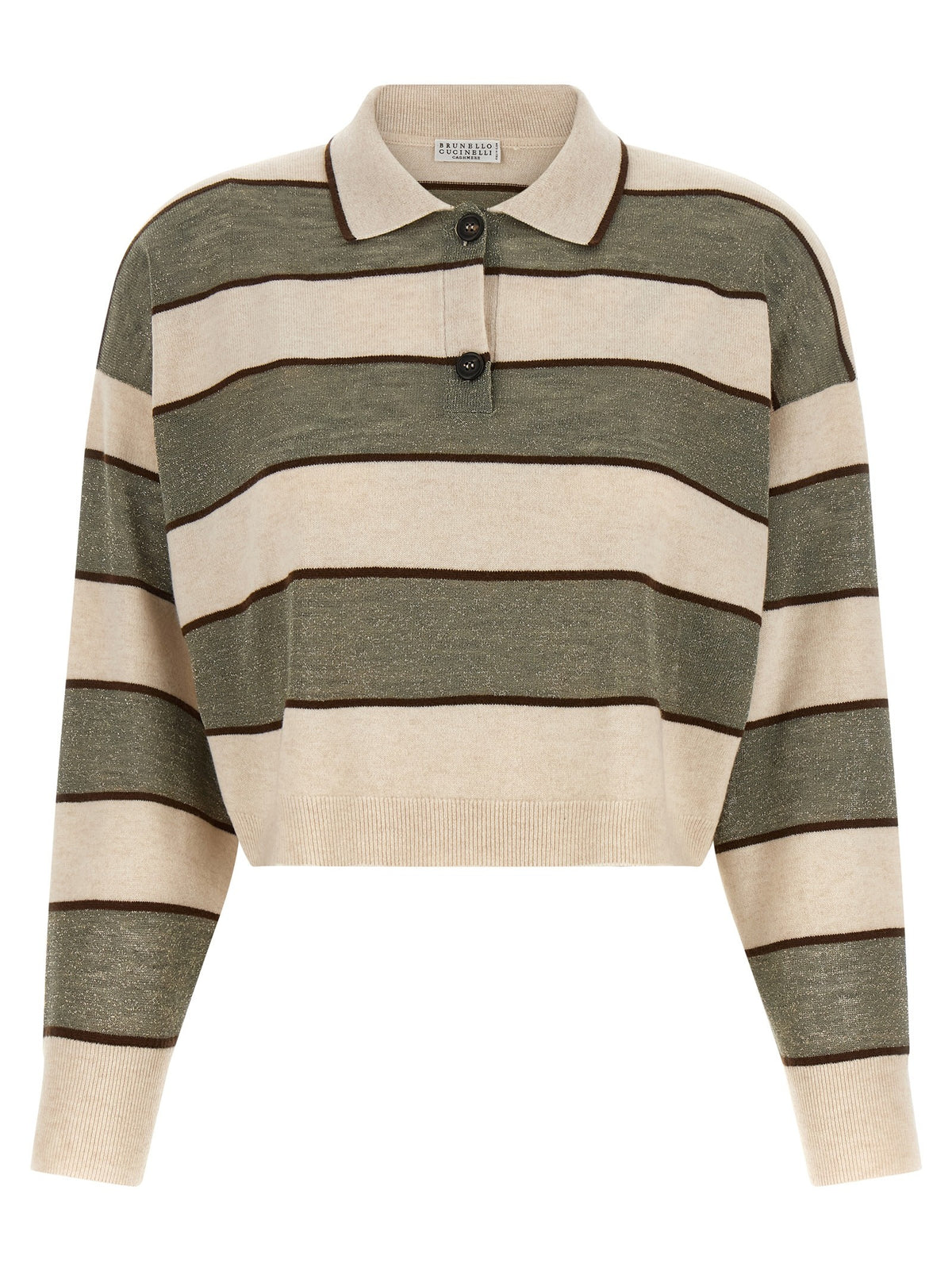 Brunello Cucinelli - 'Sparkling Stripes' polo shirt MULTICOLOR