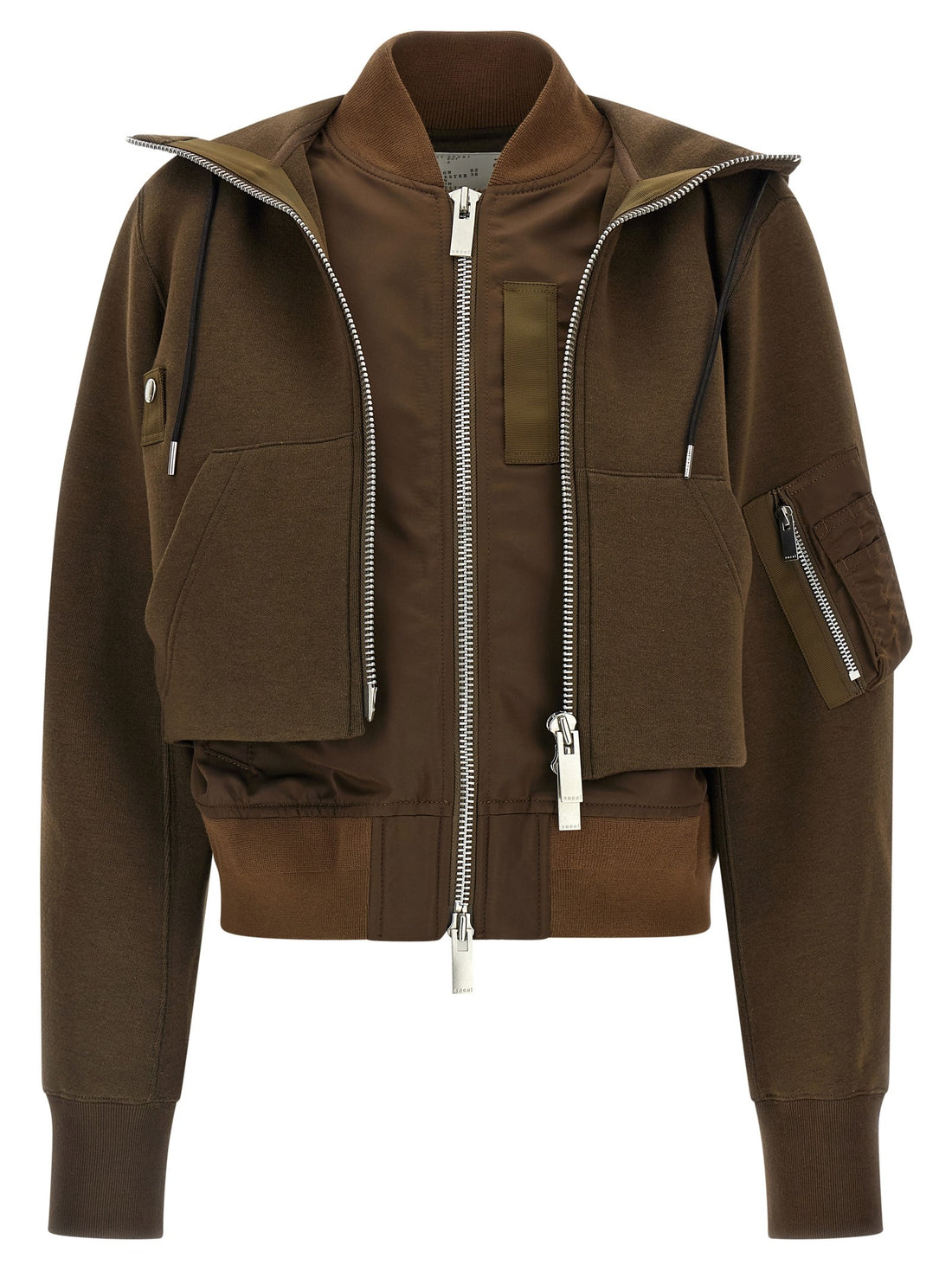 SACAI - 'Sponge' bomber jacket Brown