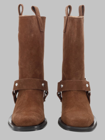 GANNI GANNI - STIVALETTO BIKER IN SUEDE