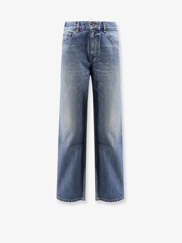 Stone-washed cotton jeans