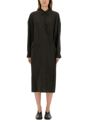 "STRAIGHT COLLAR TWISTED" DRESS