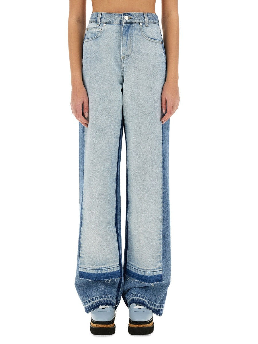 stella mccartney - STRAIGHT-LEG JEANS WITH CONTRASTING PANELS straight-leg-jeans-with-contrasting-panels