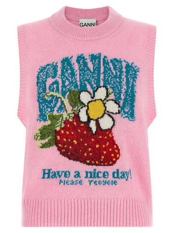 GANNI - 'Strawberry' vest