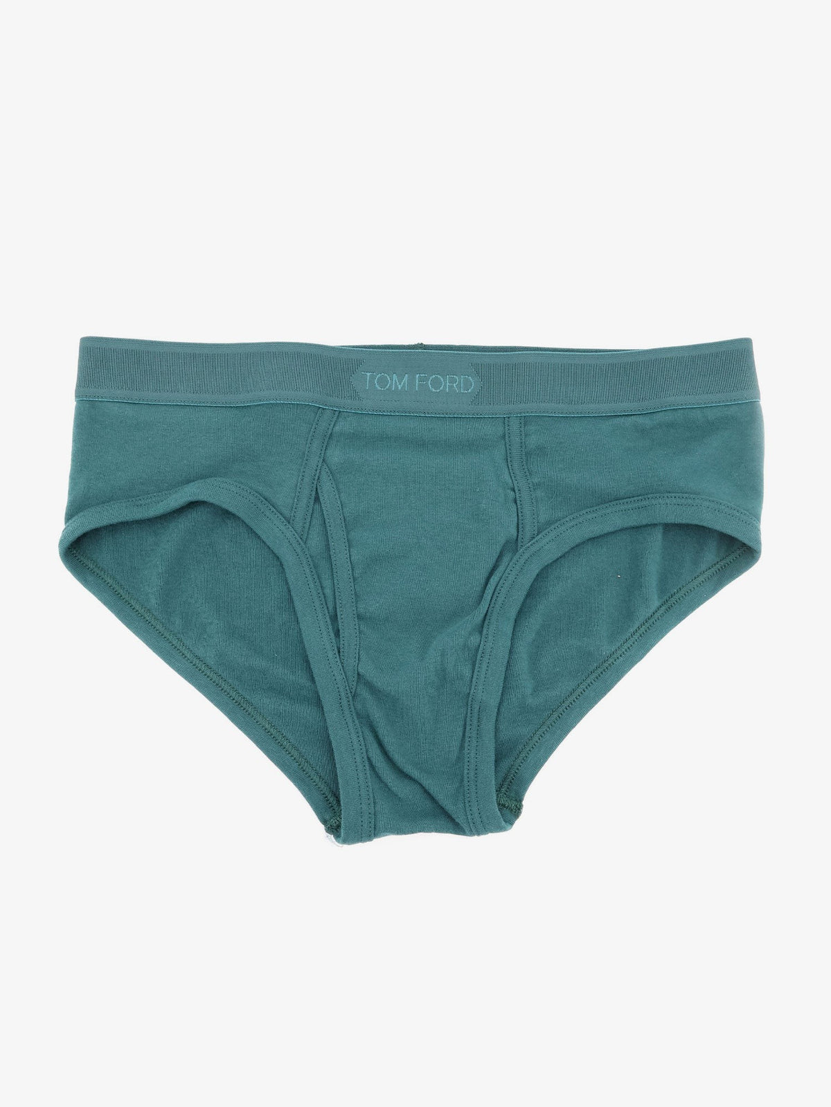 TOM FORD - Stretch cotton brief EMERALD