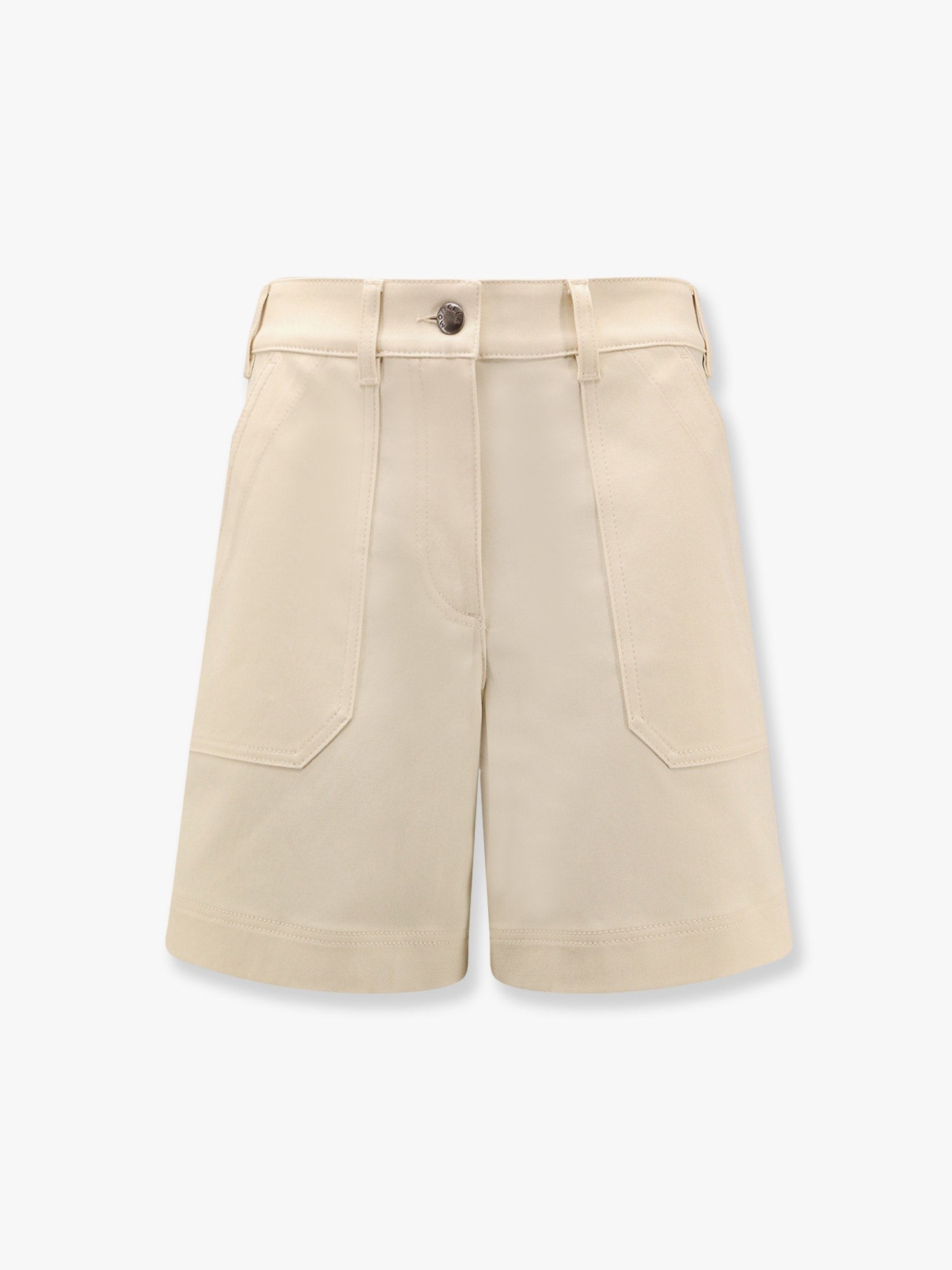 Stretch cotton shorts with maxi logo patch
