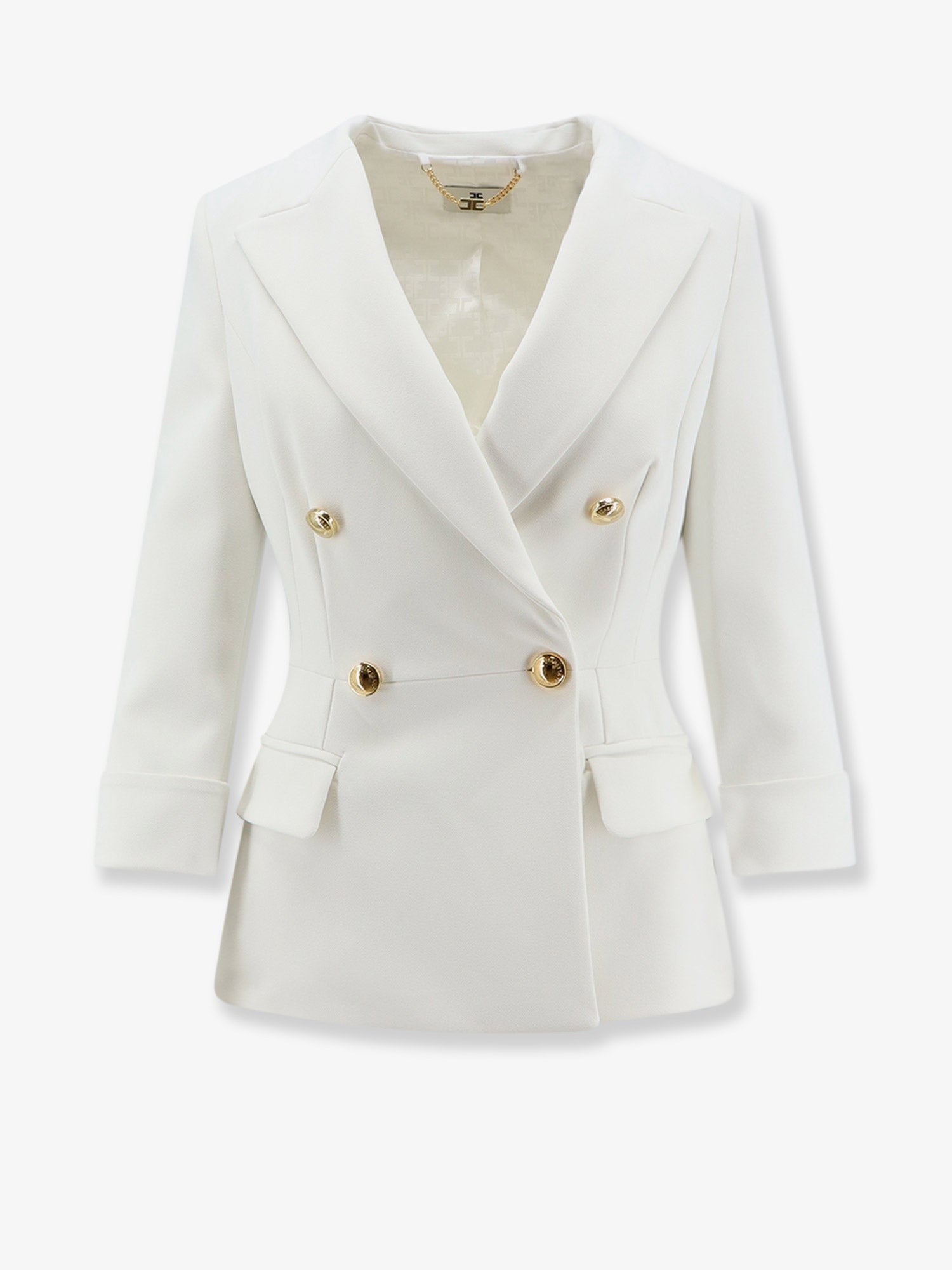 Elisabetta Franchi - Stretch fabric blazer with logo cufflinks stretch-fabric-blazer-with-logo-cufflinks