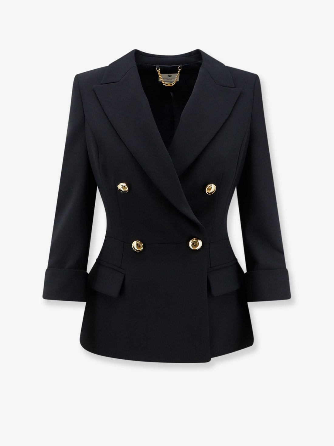 Elisabetta Franchi - Stretch fabric blazer with logoed cufflinks stretch-fabric-blazer-with-logoed-cufflinks_4ca34b42-b70c-4f25-9d3b-39a67a9553da