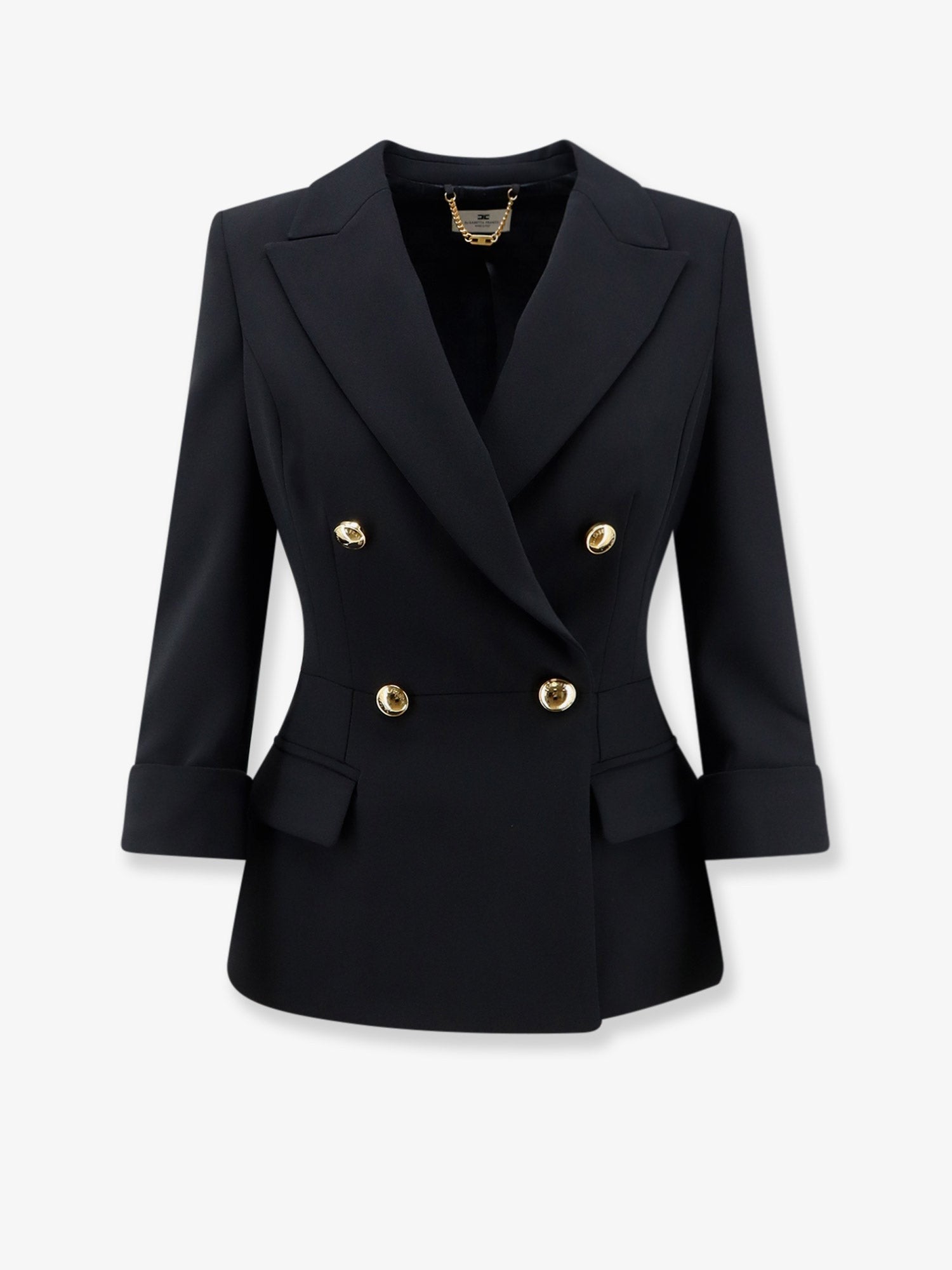 Elisabetta Franchi - Stretch fabric blazer with logoed cufflinks stretch-fabric-blazer-with-logoed-cufflinks_4ca34b42-b70c-4f25-9d3b-39a67a9553da
