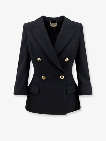 Elisabetta Franchi - Stretch fabric blazer with logoed cufflinks stretch-fabric-blazer-with-logoed-cufflinks_4ca34b42-b70c-4f25-9d3b-39a67a9553da