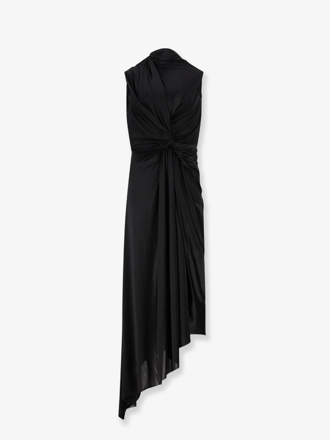 Balenciaga - Stretch fabric long asymmetrical dress Black