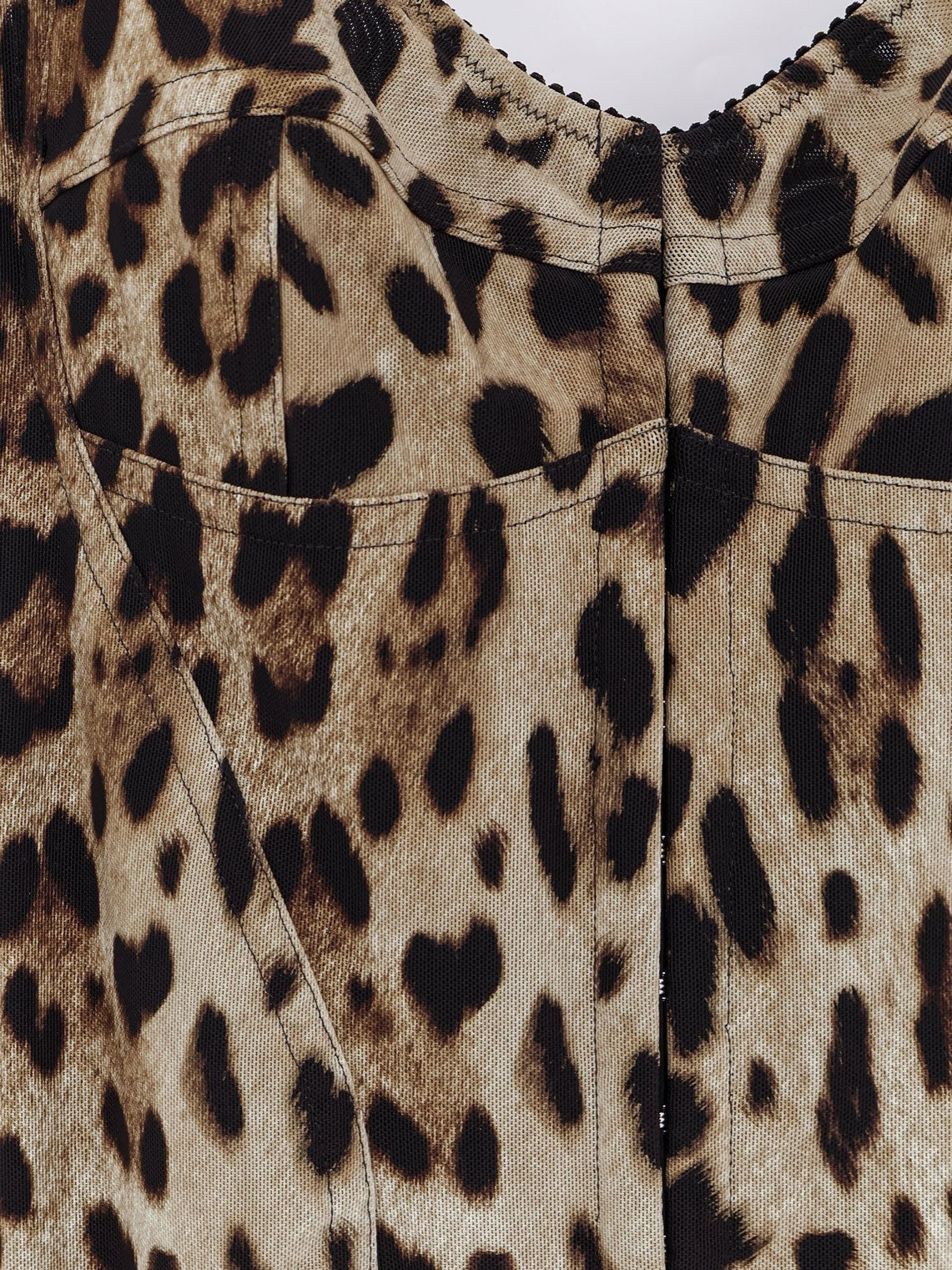 Dolce & Gabbana - Stretch fabric long dress with animal print