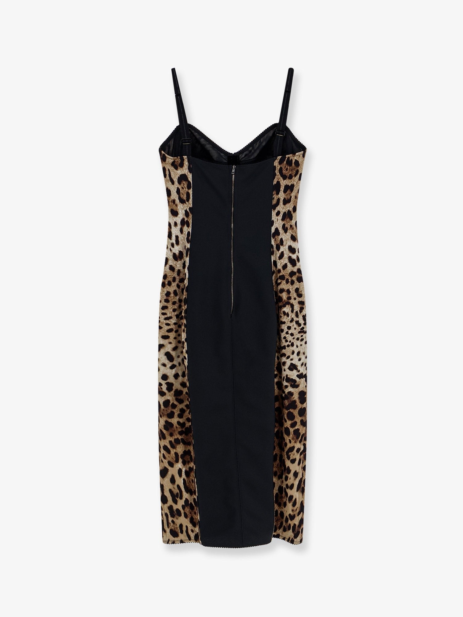 Dolce & Gabbana - Stretch fabric long dress with animal print
