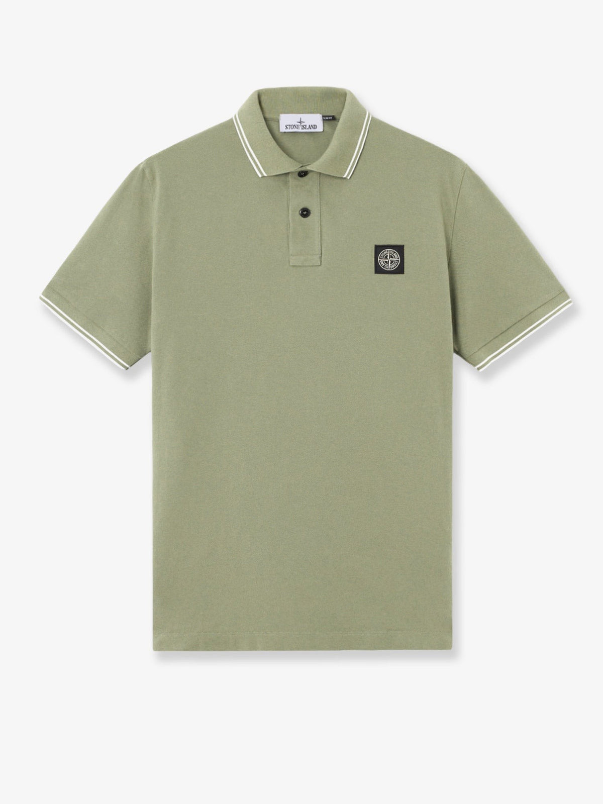 Stone Island - Stretch organic cotton polo shirt Military green