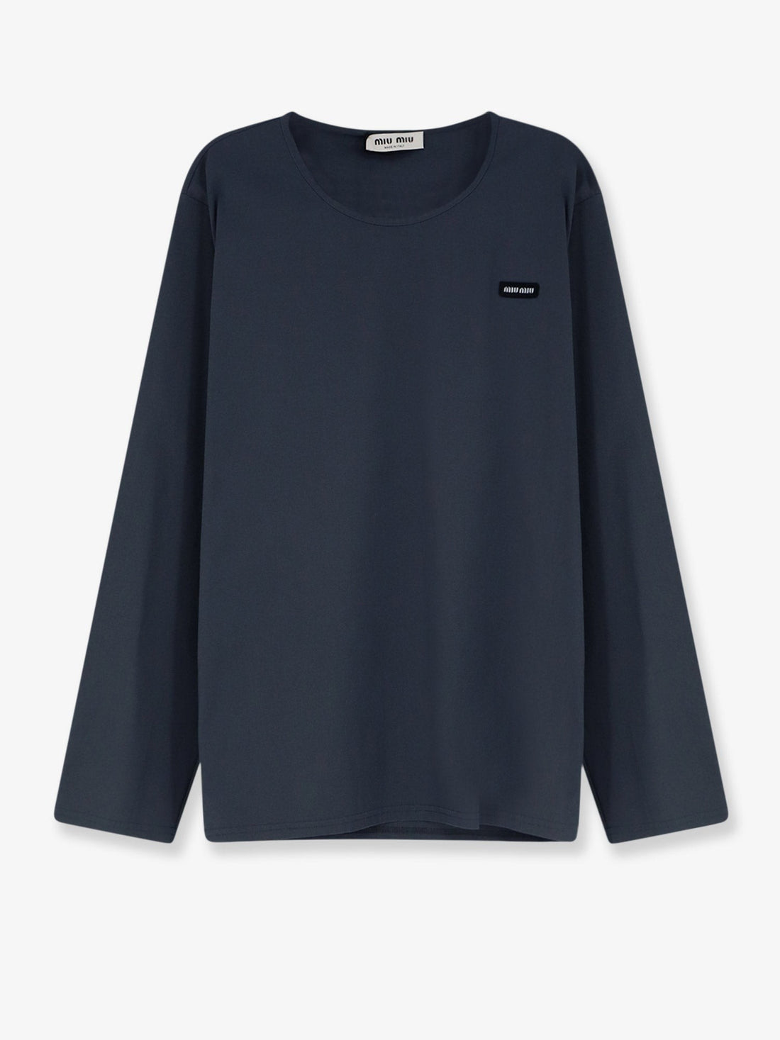 Miu Miu - Stretch poplin top Ematite 42