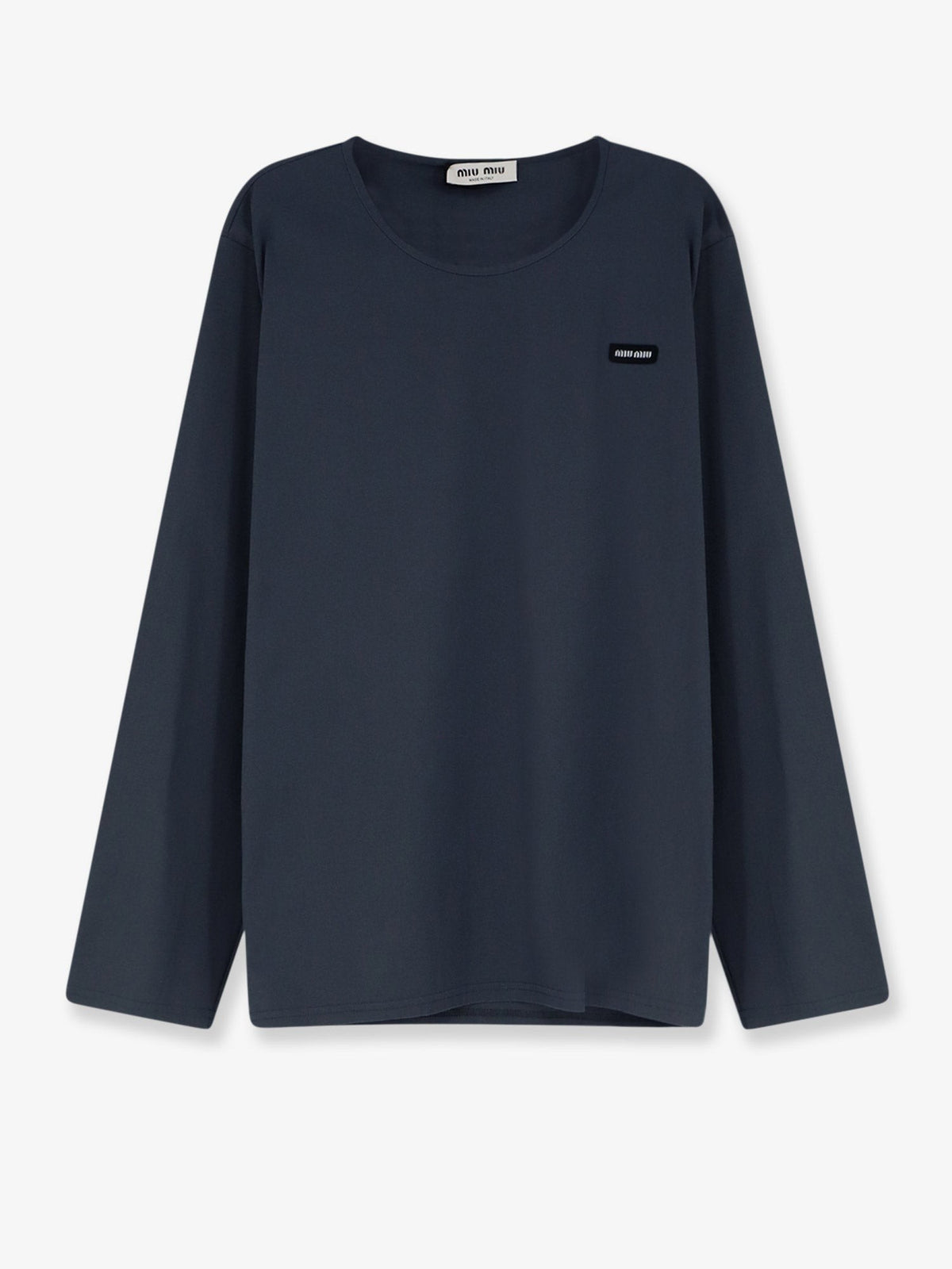 Miu Miu - Stretch poplin top Ematite 42
