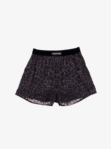 TOM FORD - Stretch silk boxer Ink