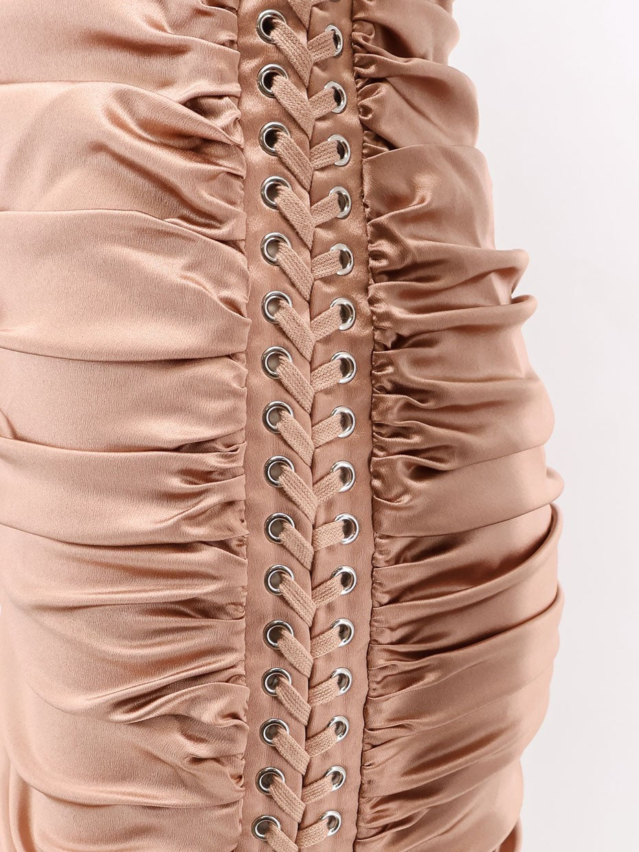 Dolce & Gabbana - Stretch silk dress with lateral drawstring